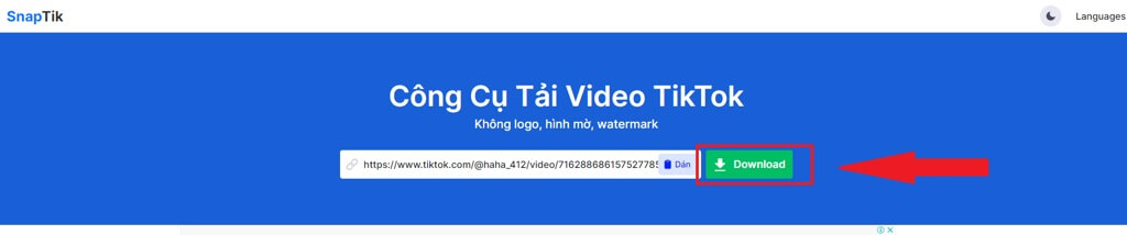 Cach Tai Video Tiktok Voi Snaptik App 2